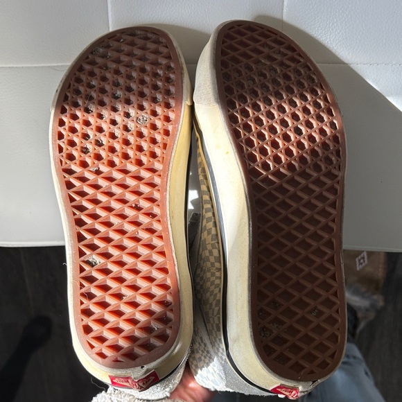 Vans High-Top Checkerboard Sneakers in Light Gray/Blue and white - Picture 8 of 9